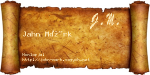 Jahn Márk névjegykártya