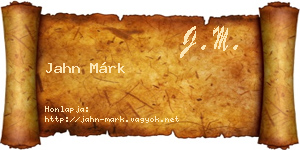 Jahn Márk névjegykártya