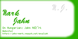 mark jahn business card